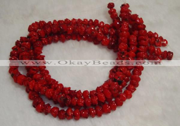 CCB62 15.5 inches 10-11mm rose shape red coral beads Wholesale