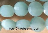 CCB620 15.5 inches 6mm faceted coin amazonite gemstone beads