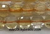 CCB703 15.5 inches 6mm faceted coin citrine gemstone beads