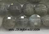 CCB706 15.5 inches 6mm faceted coin labradorite gemstone beads