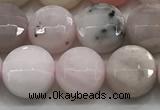 CCB724 15.5 inches 8mm faceted coin pink opal gemstone beads