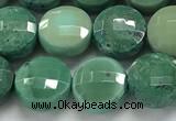 CCB730 15.5 inches 8mm faceted coin grass agate gemstone beads