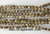 CCB800 15.5 inches 4*6mm rice picture jasper beads wholesale