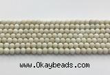 CCB824 15.5 inches 6mm round matte ivory jasper gemstone beads wholesale