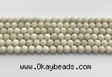 CCB825 15.5 inches 8mm round matte ivory jasper gemstone beads wholesale