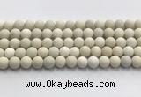 CCB826 15.5 inches 10mm round matte ivory jasper gemstone beads wholesale