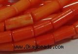 CCB83 15.5 inches 5*10mm column orange coral beads Wholesale