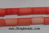 CCB84 15.5 inches 5*10mm column pink coral beads Wholesale