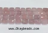 CCB888 11*15mm-12*16mm faceted cuboid rose quartz beads wholesale