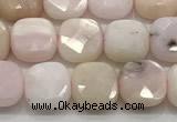 CCB909 15.5 inches 8*8mm faceted square pink opal beads