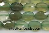 CCB917 15.5 inches 6*8mm faceted oval green agate beads