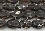 CCB922 15.5 inches 6*8mm faceted oval smoky quartz beads