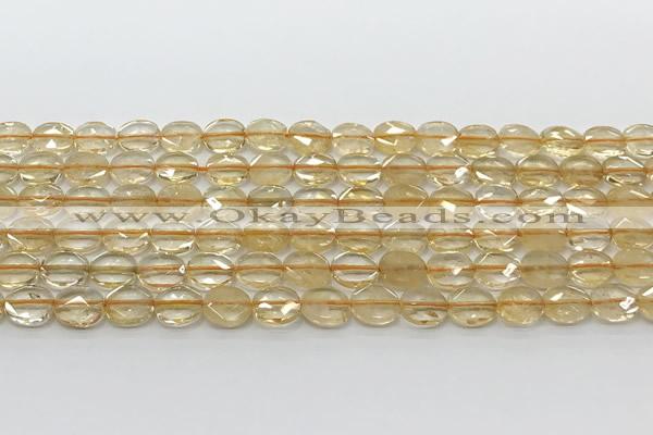 CCB931 15.5 inches 8*10mm faceted oval citrine beads