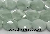 CCB934 15.5 inches 8*10mm faceted oval green angel skin beads