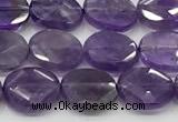 CCB935 15.5 inches 8*10mm faceted oval amethyst beads