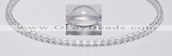 CCC01 15 inches 6mm round white crystal beads Wholesale