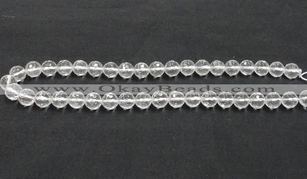 CCC209 15.5 inches 10mm faceted round grade AB natural white crystal beads