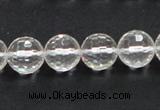 CCC210 15.5 inches 12mm faceted round grade AB natural white crystal beads