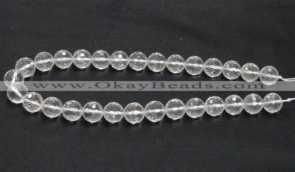 CCC211 15.5 inches 14mm faceted round grade AB natural white crystal beads