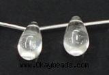 CCC214 15.5 inches 12*22mm teardrop grade AB natural white crystal beads