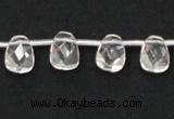 CCC234 8*12mm faceted trapezoid grade AB natural white crystal beads