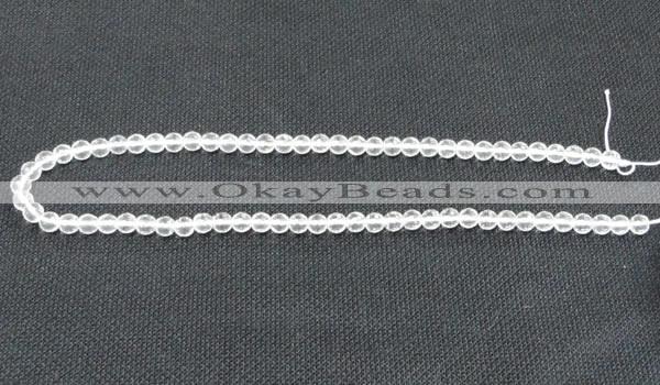 CCC251 15.5 inches 6mm faceted round grade A natural white crystal beads