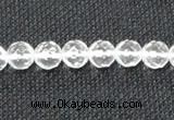 CCC252 15.5 inches 8mm faceted round grade A natural white crystal beads