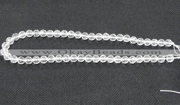 CCC252 15.5 inches 8mm faceted round grade A natural white crystal beads