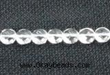 CCC271 15 inches 8mm faceted coin grade A natural white crystal beads