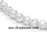 CCC39 15.5 inches 4mm round crackle white crystal beads Wholesale