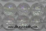 CCC412 15.5 inches 8mm faceted round AB-color white crystal beads