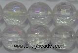 CCC413 15.5 inches 10mm faceted round AB-color white crystal beads