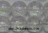 CCC414 15.5 inches 12mm faceted round AB-color white crystal beads