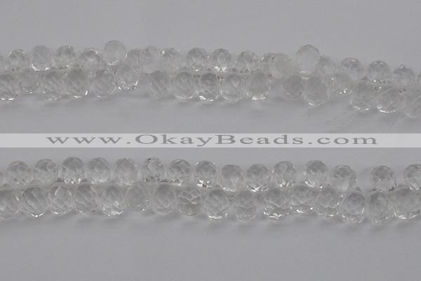 CCC500 15.5 inches 8*12mm faceted teardrop white crystal beads