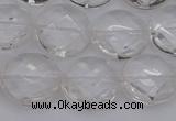 CCC505 15.5 inches 14mm faceted coin natural white crystal beads