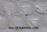 CCC507 15.5 inches 18mm faceted coin natural white crystal beads