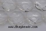 CCC508 15.5 inches 20mm faceted coin natural white crystal beads