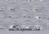 CCC512 15.5 inches 8*12mm faceted oval natural white crystal beads