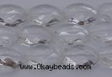 CCC514 15.5 inches 12*16mm faceted oval natural white crystal beads