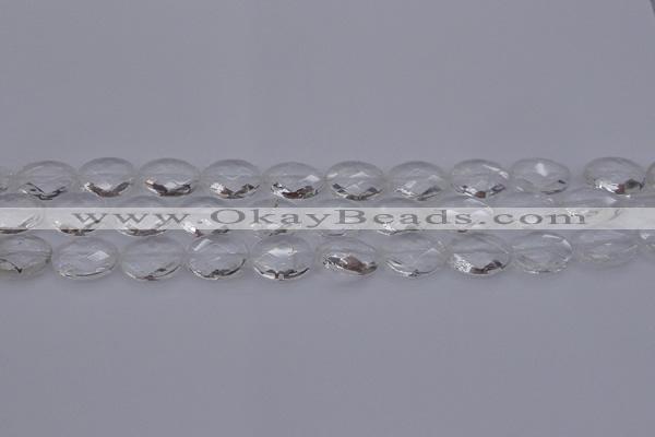 CCC515 15.5 inches 13*18mm faceted oval natural white crystal beads