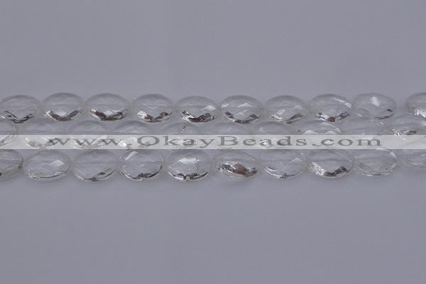 CCC516 15.5 inches 15*20mm faceted oval natural white crystal beads