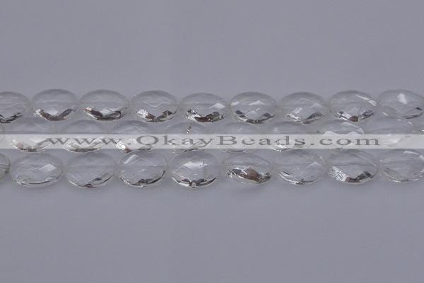 CCC517 15.5 inches 18*25mm faceted oval natural white crystal beads