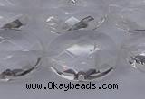 CCC518 15.5 inches 20*30mm faceted oval natural white crystal beads