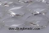 CCC520 15.5 inches 15*20mm twisted & faceted oval white crystal beads