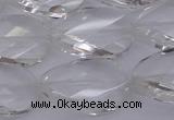 CCC521 15.5 inches 18*25mm twisted & faceted oval white crystal beads