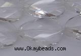 CCC522 15.5 inches 20*30mm twisted & faceted oval white crystal beads