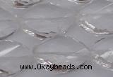 CCC526 15.5 inches 18*25mm twisted & faceted teardrop white crystal beads