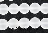 CCC603 15.5 inches 10mm round matte natural white crystal beads