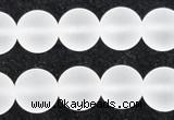 CCC604 15.5 inches 12mm round matte natural white crystal beads