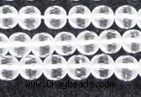 CCC611 15.5 inches 6mm faceted round matte natural white crystal beads